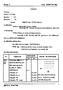 Giáo án Thể dục Lớp 12 - Tiết 14: Nhảy xa + TTTC (Đẩy tạ)