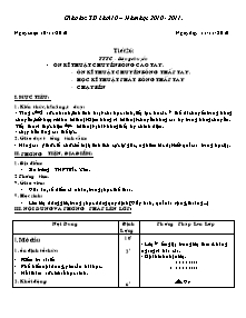 Giáo án Thể dục Lớp 12 - Tiết 26: TTTC – Bóng chuyền - Năm học 2010-2011