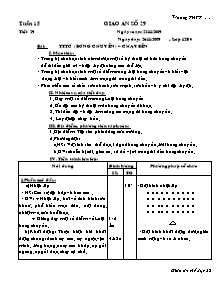 Giáo án Thể dục Lớp 12 - Tiết 29: TTTC (Bóng chuyền) - Chạy bền - Năm học 2009-2010