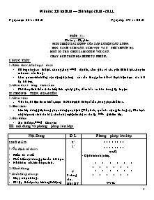 Giáo án Thể dục Lớp 12 - Tiết 31: Cầu lông - Chạy bền - Năm học 2010-2011