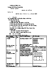 Giáo án Thể dục Lớp 12 - Tiết 38: Bóng đá; Nhảy xa; Chạy bền - Năm học 2011-2012 - Hạ Chí Trường