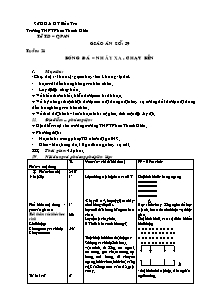 Giáo án Thể dục Lớp 12 - Tiết 39: Bóng đá; Nhảy xa; Chạy bền - Năm học 2011-2012 - Hạ Chí Trường