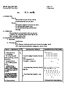 Giáo án Thể dục Lớp 12 - Tiết 57: Đẩy tạ - Đá cầu - Trường THPT An Thới