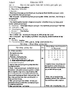 Giáo án Thể dục Lớp 12 - Tiết 9: Bảo vệ chủ quyền lãnh thổ và biên giới quốc gia - Trần Quốc Quân