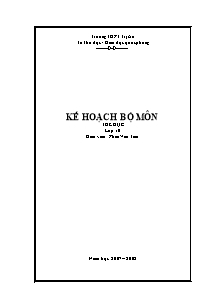 Kế hoạch bộ môn Thể dục 10 - Chương trình cả năm - Phạm Văn Tiến