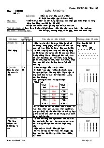 Giáo án môn Thể dục Lớp 11 - Tiết 13