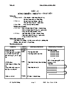 Giáo án môn Thể dục Lớp 11 - Tiết 19: Bóng chuyền - Nhảy xa - Chạy bền