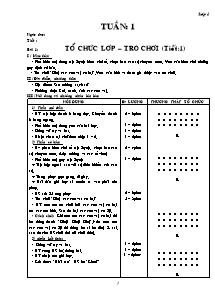 Giáo án Thể dục Lớp 1 - Tiết 1 và Tiết 2 - Bản đẹp 3 cột