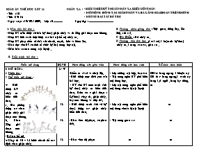 Giáo án Thể dục Lớp 11 - Tiết 16 đến Tiết 22 - Năm học 2009-2010 - Nguyễn Quốc Tường