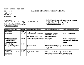 Giáo án Thể dục Lớp 2 - Tiết 19 và Tiết 20 - Năm học 2011-2012