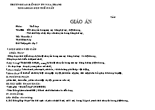 Giáo án Thể dục Lớp 7 - Tiết 5 (Chuẩn kiến thức)