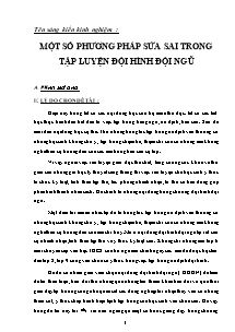 Sáng kiến kinh nghiệm: Một số phương pháp sửa sai trong tập luyện đội hình đội ngũ (Bản đẹp)