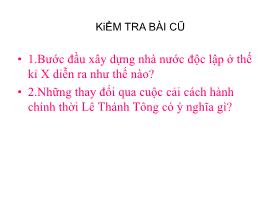 Bài giảng Lịch sử Lớp 10 - Tiết 25, Bài 19: Những cuộc kháng chiến chống ngoại xâm ở các thế kỉ X-XV