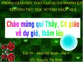 Bài giảng Mĩ thuật Lớp 1 - Bài 29: Vẽ tranh: Đàn gà - Nguyễn Thị Bình