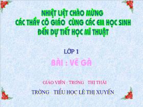 Bài giảng Mĩ thuật Lớp 1 - Bài: Vẽ gà - Trương Thị Thái