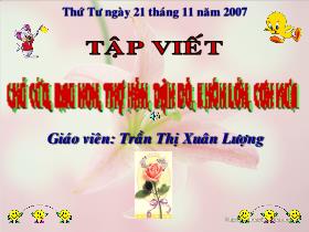 Bài giảng Tập viết Lớp 1 - Bài: Chú cừu, rau non, thợ hàn, dặn dò, khôn lớn, cơn mưa - Trần Thị Xuân Lượng