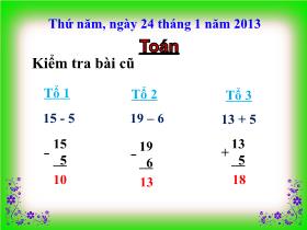 Bài giảng Toán Lớp 1 - Bài: Bài toán có lời văn