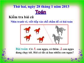 Bài giảng Toán Lớp 1 - Bài: Giải toán có lời văn