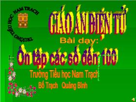 Bài giảng Toán Lớp 1 - Tiết 135: Ôn tập các số đến 100