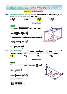 Bài tập vận dụng cao Toán Lớp 12 - Chủ đề 5: Khối đa diện