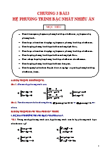 Giáo án Đại số Lớp 10 - Chương 3: Phương trình. Hệ phương trình - Bài 3: Hệ phương trình bậc nhất nhiều ẩn