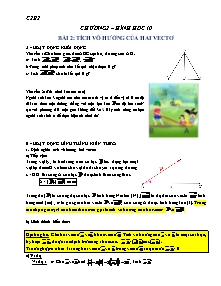 Giáo án môn Hình học Lớp 10 - Chương 2: Tích vô hướng của hai vectơ và ứng dụng - Bài 2: Tích vô hướng của hai vectơ