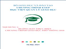 Tài liệu bồi dưỡng cán bộ quản lý cơ sở giáo dục phổ thông - Mô đun: Quản trị hoạt động dạy học, giáo dục trong trường Trung học phổ thông