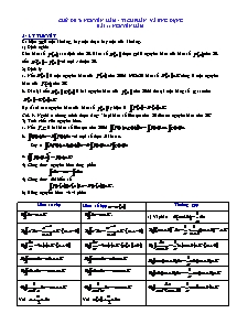 Tài liệu dạy thêm Đại số Lớp 12 - Chương III: Nguyên hàm – Tích phân và ứng dụng - Bài 1: Nguyên hàm