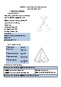 Tài liệu dạy thêm Hình học Lớp 12 - Chương II: Mặt nón, mặt trụ, mặt cầu - Bài 1: Mặt nón tròn xoay