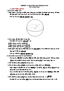 Tài liệu dạy thêm Hình học Lớp 12 - Chương II: Mặt nón, mặt trụ, mặt cầu - Bài 3: Mặt cầu