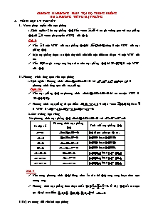 Tài liệu dạy thêm Hình học Lớp 12 - Chương III: Phương pháp tọa độ trong không gian - Bài 2: Phương trình mặt phẳng