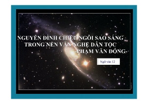 Bài giảng Ngữ văn 12 - Bài: Nguyễn Đình Chiểu ngôi sao sáng trong nền văn nghệ dân tộc (Phạm Văn Đồng)