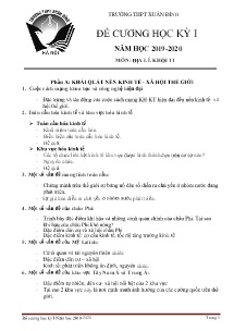Đề cương học kỳ I môn Địa lí Khối 11 - Năm học 2019-2020 - Trường THPT Xuân Đỉnh