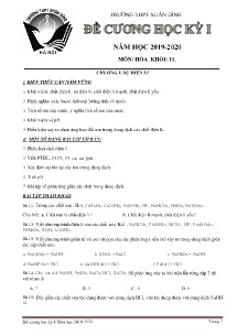 Đề cương học kỳ I môn Hóa học Lớp 11 - Năm học 2019-2020 - Trường THPT Xuân Đỉnh
