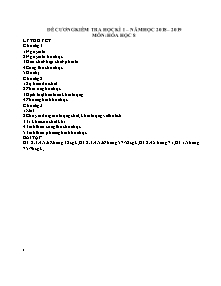 Đề cương kiểm tra học kì I môn Hóa học Lớp 8 - Năm học 2018-2019 - Trường THCS & THPT Võ Nguyên Giáp