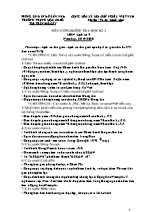 Đề cương kiểm tra học kì I môn Lịch sử Lớp 9 - Năm học 2019-2020 - Trường THCS Thị trấn Mỏ Cày
