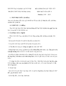 Đề cương ôn tập giữa kì I môn Ngữ văn Lớp 11 - Năm học 2019-2020 - Trường THPT Bắc Thăng Long