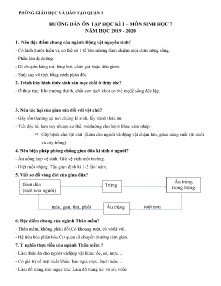 Đề cương ôn tập học kì 1 môn Sinh học Lớp 7 - Năm học 2019-2020 - Phòng GD&ĐT Quận 1