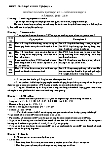 Đề cương ôn tập học kì 1 môn Sinh học Lớp 9 - Năm học 2018-2019 - Phòng GD&ĐT Quận 1