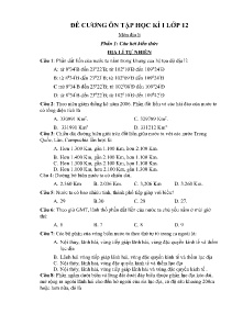 Đề cương ôn tập học kì I môn Địa lí Lớp 12 - Năm học 2018-2019 - Trường THPT Yên Hòa