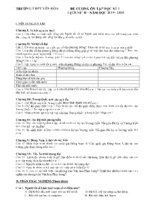 Đề cương ôn tập học kì I môn Lịch sử Lớp 10 - Năm học 2019-2020 - Trường THPT Yên Hòa