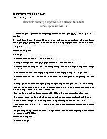 Đề cương ôn tập học kì I môn Lịch sử Lớp 11 - Năm học 2019-2020 - Trường THPT Hà Huy Tập
