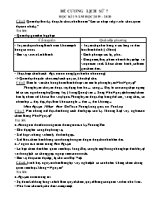 Đề cương ôn tập học kì I môn Lịch sử Lớp 7 - Năm học 2019-2020 - Trường THCS Thăng Long