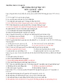 Đề cương ôn tập học kì I môn Lịch sử Lớp 9 - Năm học 2019-2020 - Trường THCS Văn Quán