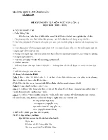 Đề cương ôn tập học kì I môn Ngữ văn Lớp 10 - Năm học 2018-2019 - Trường THPT Chuyên Bảo Lộc