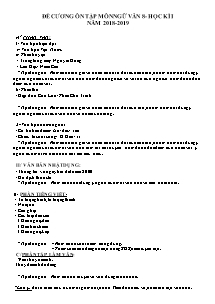 Đề cương ôn tập học kì I môn Ngữ văn Lớp 8 - Năm học 2018-2019 - Trường THPT Lăng Cô