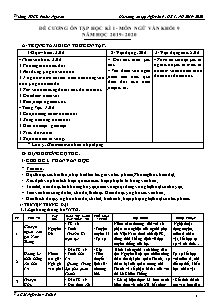 Đề cương ôn tập học kì I môn Ngữ văn Lớp 9 - Năm học 2019-2020 - Trường THCS Phước Nguyên