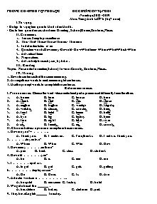 Đề cương ôn tập học kì I môn Tiếng Anh Lớp 6 - Năm học 2018-2019 - Phòng GD&ĐT Phúc Lộc