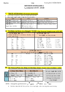 Đề cương ôn tập học kì I môn Tiếng Anh Lớp 6 - Năm học 2019-2020 - Trường THCS Trần Văn Ơn