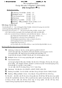 Đề cương ôn tập học kì I môn Tiếng Anh Lớp 7 - Năm học 2019-2020 - Trường THCS Trần Văn Ơn